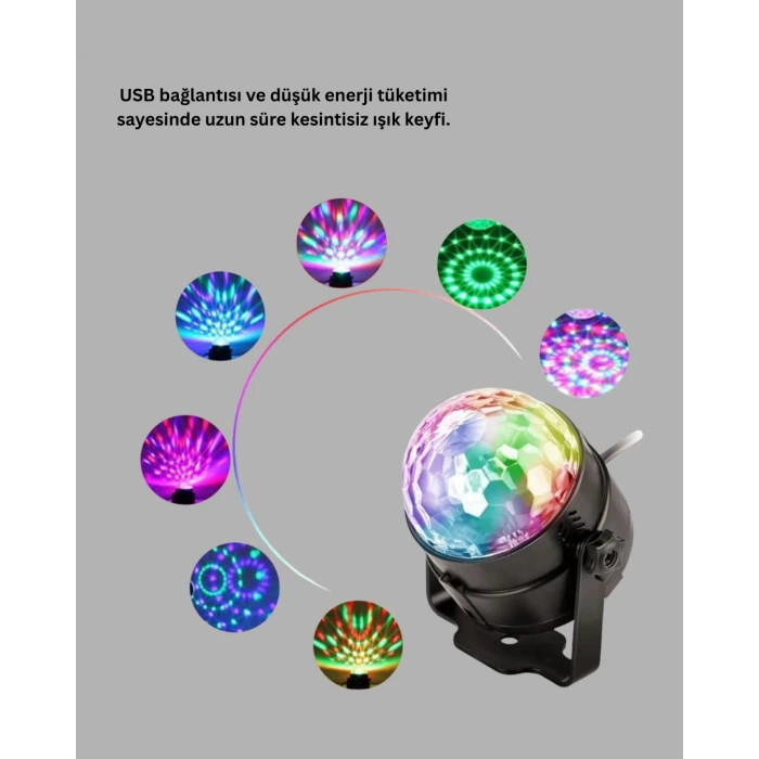 ieg™ Müzik Sensörlü Renkli LED Parti Işığı