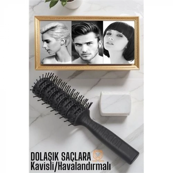 Nano Dolaşık Saç Tarağı Kavisli Havalandırmalı 720344