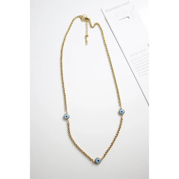 ieg™ Nazar Boncuk Çelik Kolye - Altın