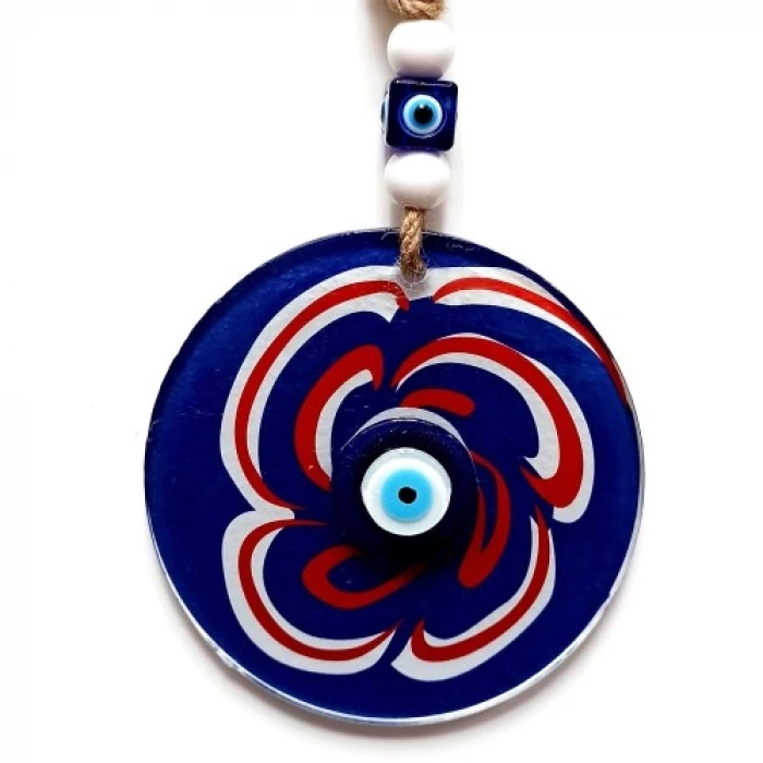 ieg™ Nazar Boncuklu Lacivert Şeker Modelli Cam Duvar Süsü