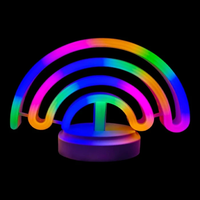 ieg™ Neon Işıklı Gökkuşağı Masa Gece Lambası Pil ve Usb