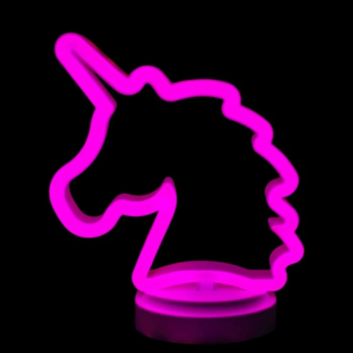 ieg™ Neon Işıklı Unicorn Masa Gece Lambası Pil Usb