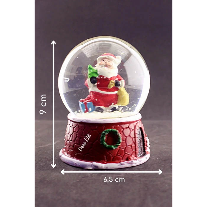 ieg ™ Noel Baba ve Hediyeleri Temalı Orta Boy Işıklı Kar Küresi 9 cm