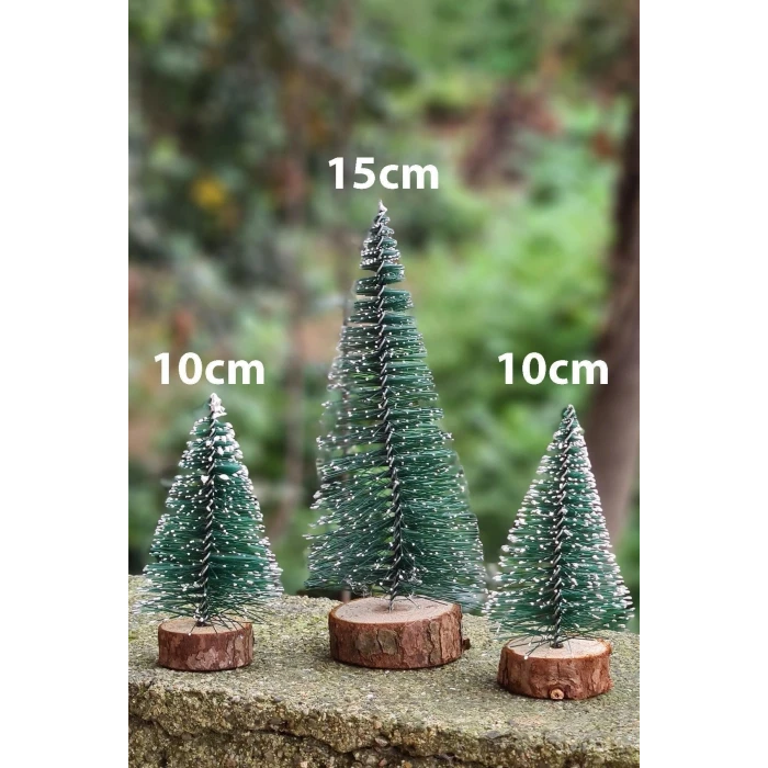 ieg ™ Noel Yılbaşı Ağacı 3 lü Mini Masa Üstü Yılbaşı Ağacı Seti 3 Ad