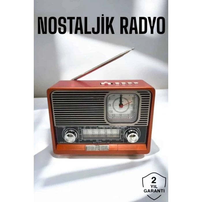 ieg™ Nostaljik Görünümlü Usb Girişli Bluetooth Bağlantılı Radyo