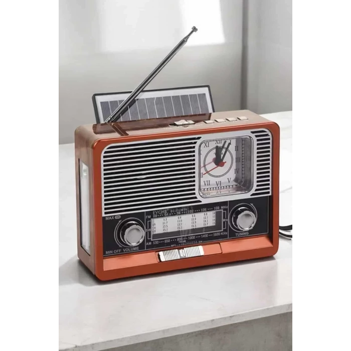 ieg™ Nostaljik Görünümlü USB Girişli Bluetooth Bağlantılı Radyo
