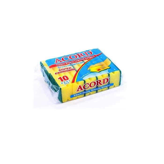 İEG Oluklu Bulaşık Süngeri Ekonomik Paket 10 Adet Kolay Temizlik 2 Adet Bulaşık Teli Hediye