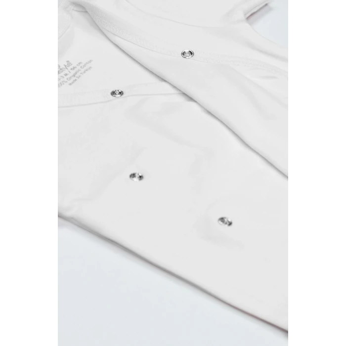 ieg™ Organik Natural Basic Style Kruvaze Uzun Kol Body BS17102 Beyaz