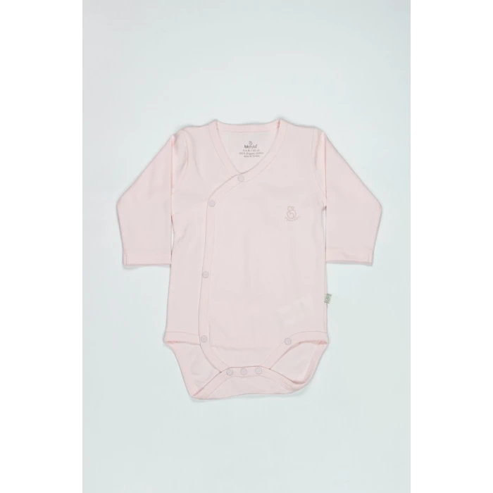 ieg™ Organik Natural Basic Style Kruvaze Uzun Kol Body BS17102 Pembe