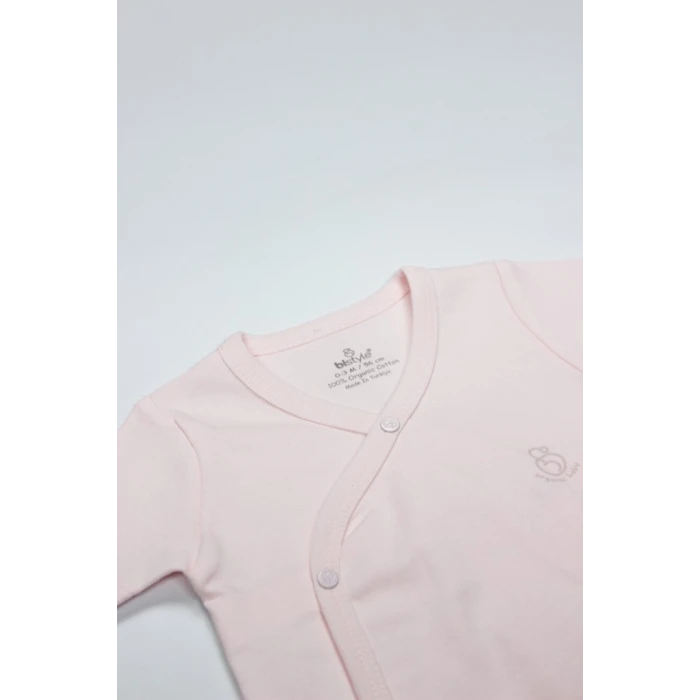 ieg™ Organik Natural Basic Style Kruvaze Uzun Kol Body BS17102 Pembe