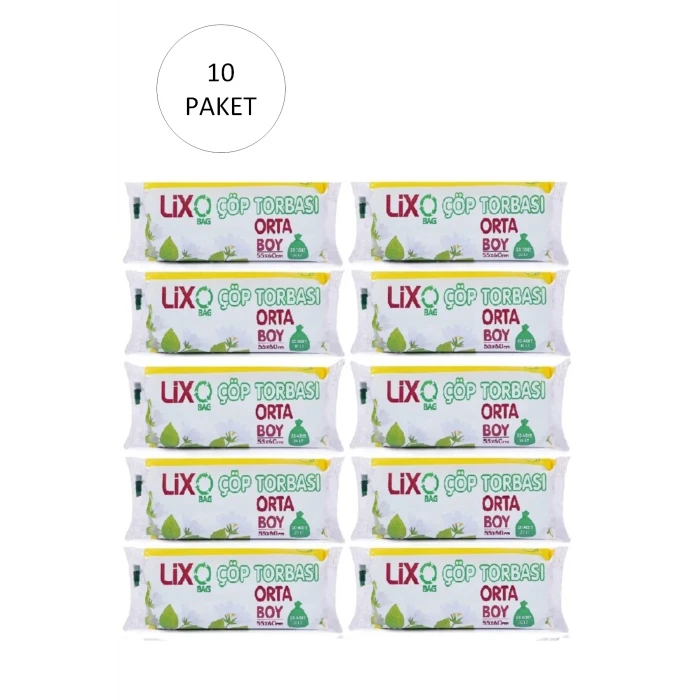 ieg™ Orta Boy Çöp Torbası 55 x 60 cm 20 Li Rulo x 10 Paket = 200 Adet (Mavi)