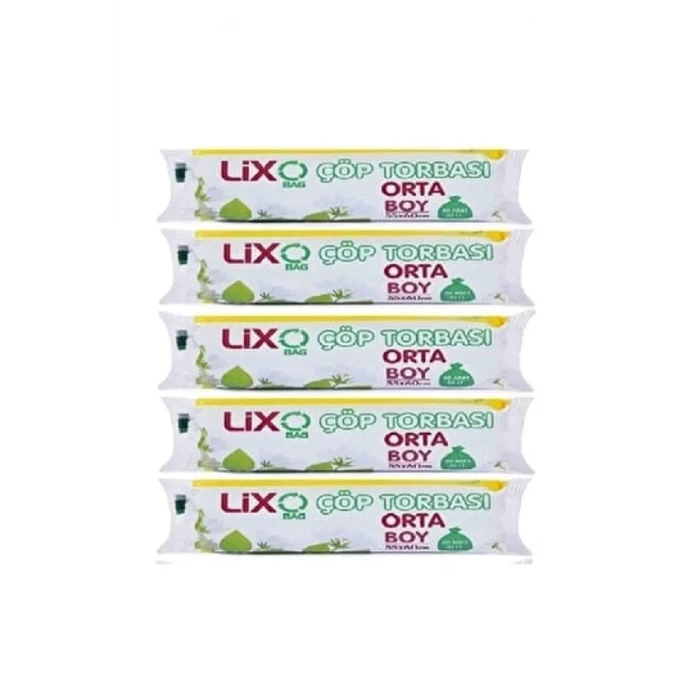 ieg™ Orta Boy Çöp Torbası 55 x 60 cm 20 Li Rulo x 5 Paket = 100 Adet (Mavi)