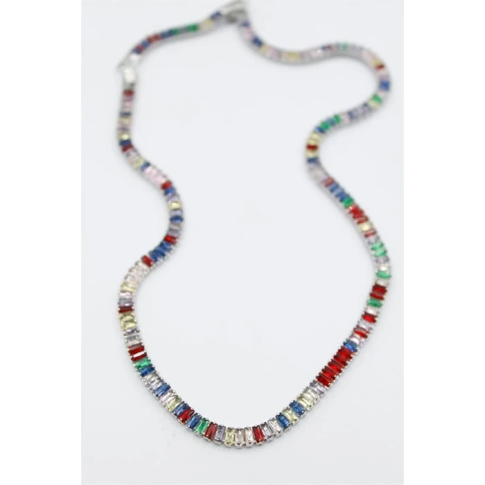 ieg™ Orta Boy Renkli Su Yolu Kolye - Gümüş