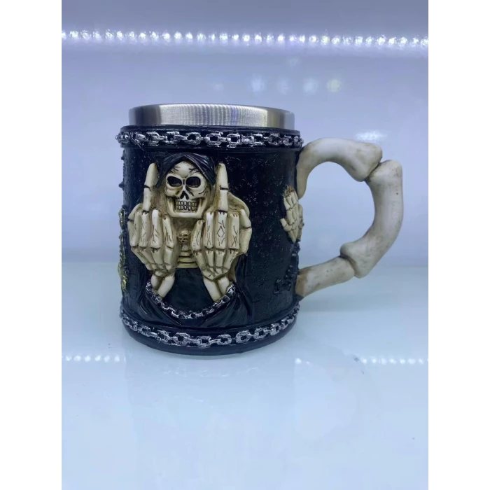 ieg™ Orta Parmak Motifli çelik kupa bardak Kod 6978
