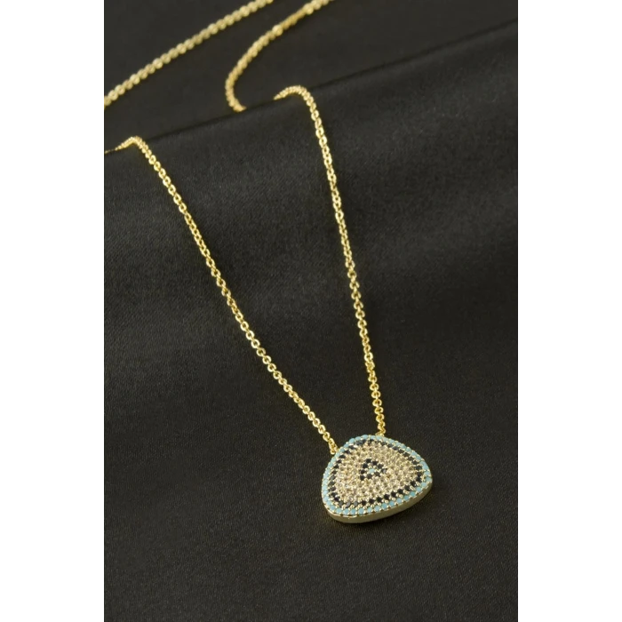 ieg™ Oval Nazar Zirkon Taşlı Kolye