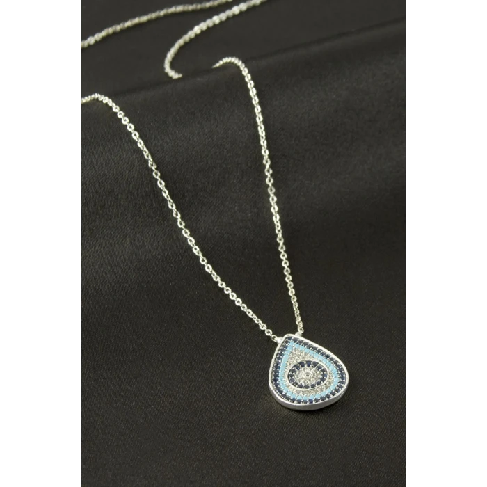 ieg™ Oval Nazar Zirkon Taşlı Kolye