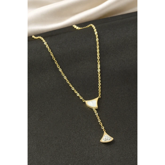 ieg™ Oval Sedef Çelik Kolye