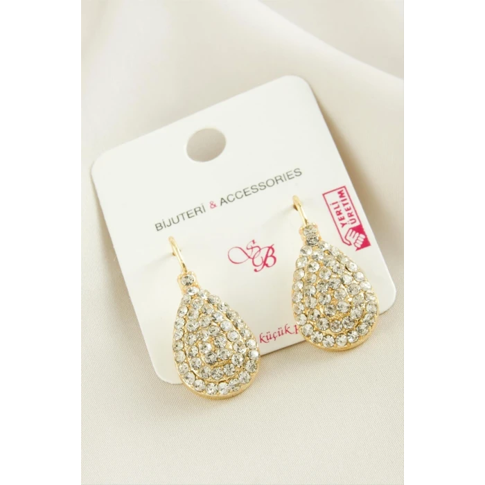 ieg™ Oval Taşlı Klipsi Küpe