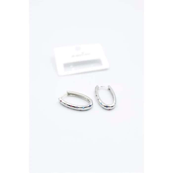 ieg™ Oval Taşlı Küpe - Gümüş