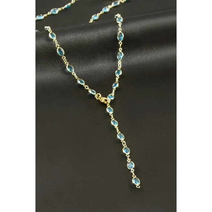 ieg™ Oval Zirkon Taşlı Çelik Y Kolye