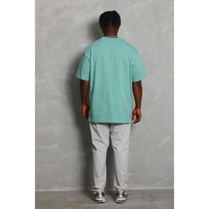 ieg™      Oversize Düz Bisiklet Yaka T-Shirt - Mint Yeşili -