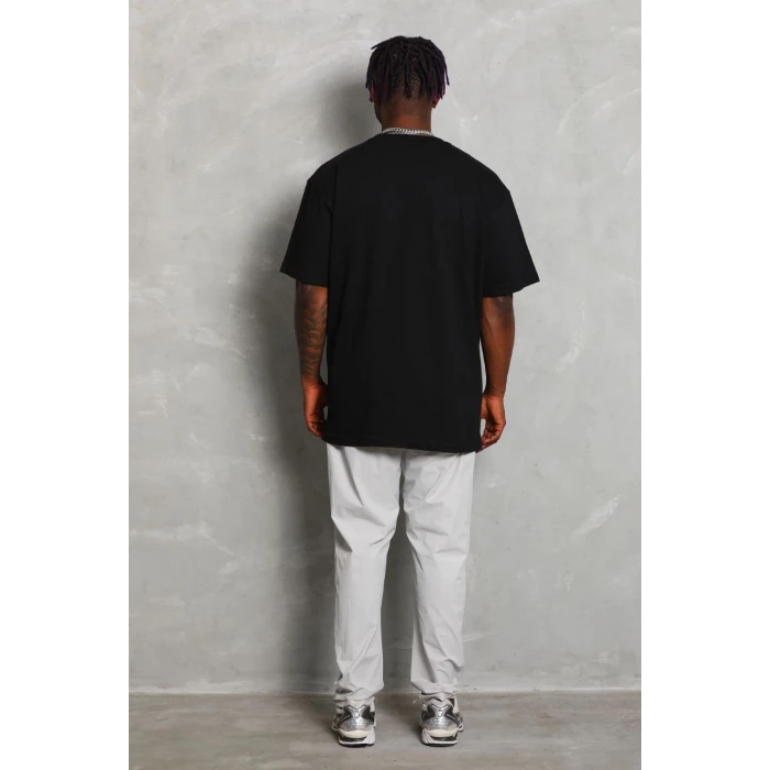 ieg™      Oversize Düz Bisiklet Yaka T-Shirt - Siyah -