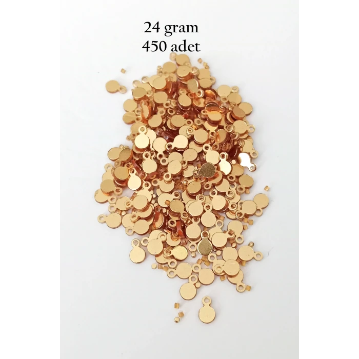 İEG Oya Abiye Bileklik Kolye Pleksi Metalik Plastik Pul Altın Renk 24 gram 450 adet - BNC557