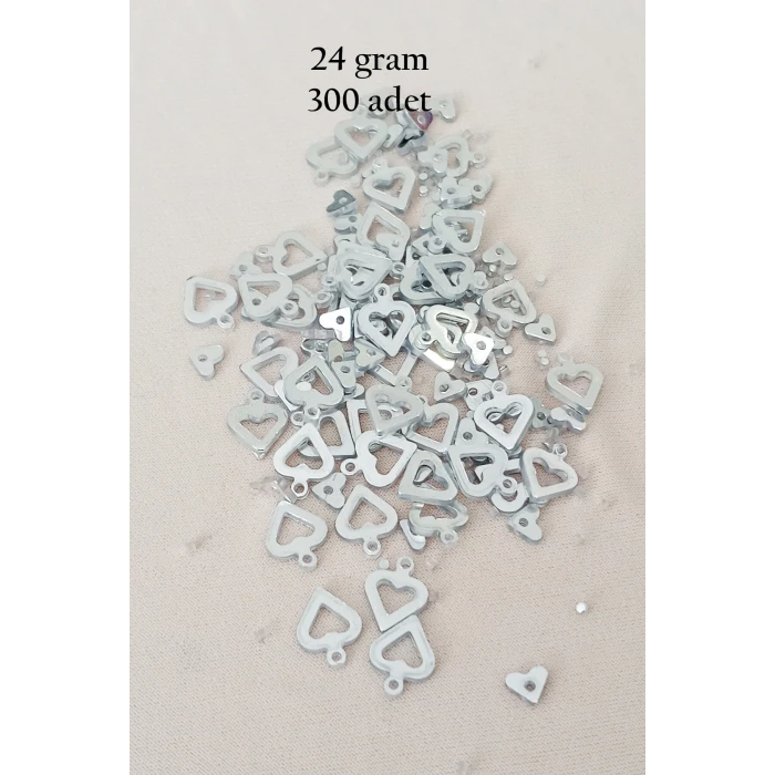 İEG Oya Abiye Bileklik Kolye Pleksi Metalik Plastik Pul Gümüş Renk 24 gram 300 adet - BNC571
