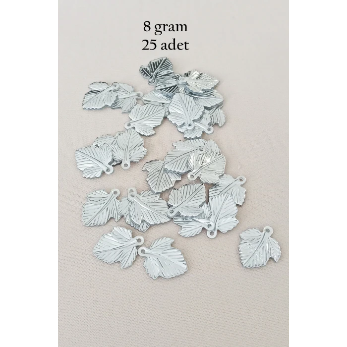 İEG Oya Abiye Bileklik Kolye Pleksi Metalik Plastik Pul Gümüş Renk 8 gram 25 adet - BNC522