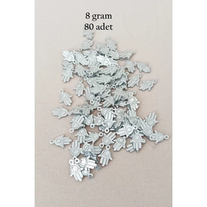 İEG Oya Abiye Bileklik Kolye Pleksi Metalik Plastik Pul Gümüş Renk 8 gram 80 adet - BNC526