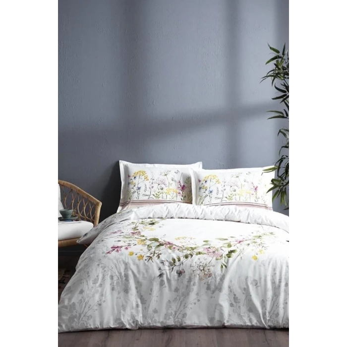ieg™ Özdilek Çift Kişilik Ranforce Nevresim Takımı Jardin De Flor Beyaz