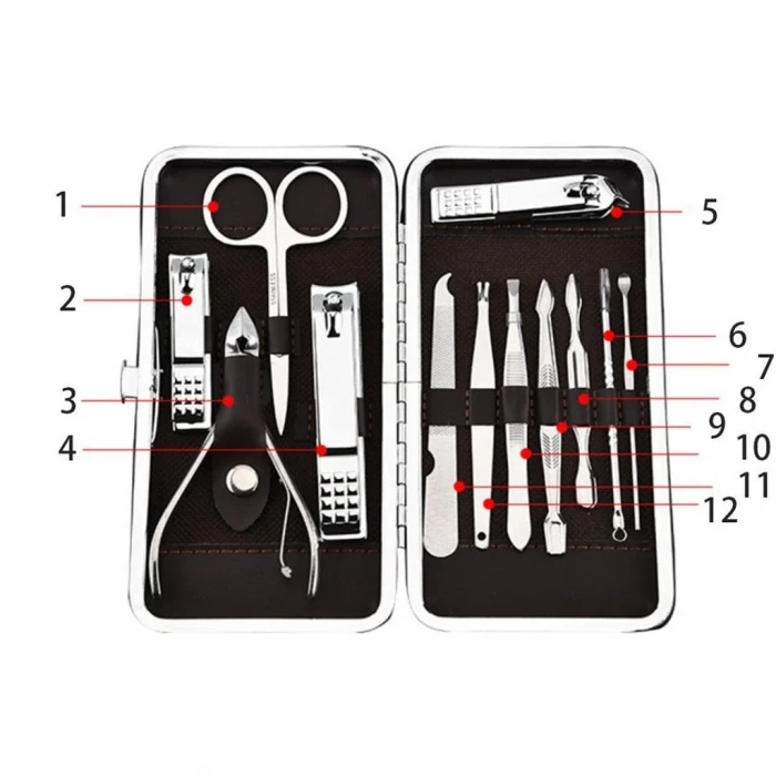 ieg™ Özel Çantasında Profesyonel Manikür Pedikür Seti (12 Parça)