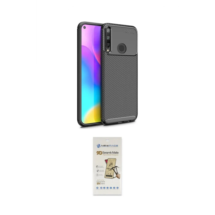 ieg™ P40 Lite E Kılıf Eksen Form Prime - Siyah Mat Seramik Nano Ekran Koruyucu