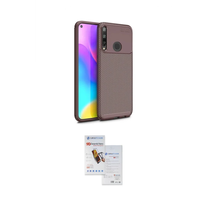 ieg™ P40 Lite E Kılıf Eksen Form Prime - Siyah Seramik Nano Ekran Koruyucu