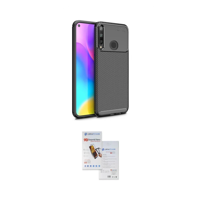 ieg™ P40 Lite E Kılıf Eksen Form Prime - Siyah Seramik Nano Ekran Koruyucu