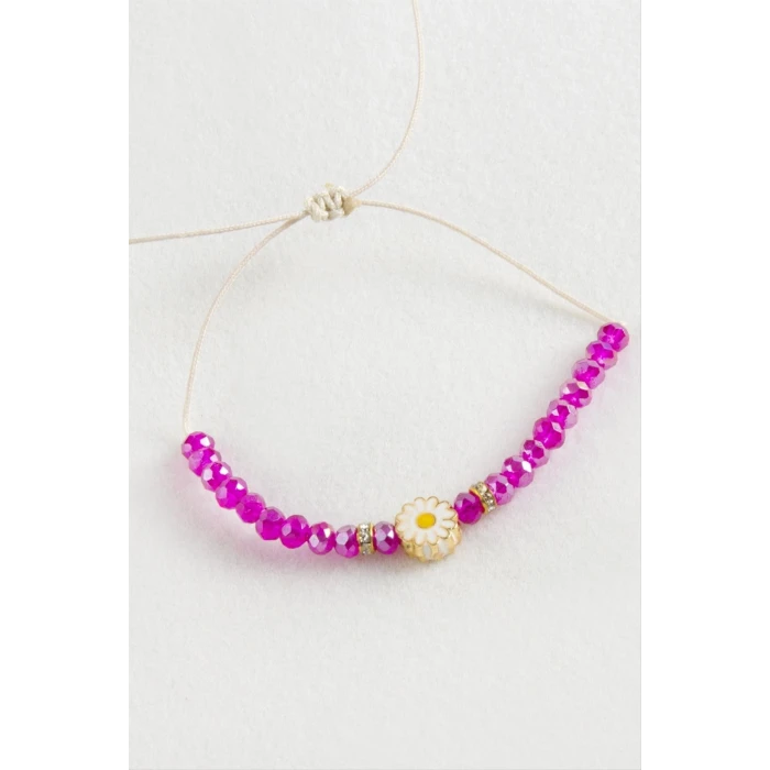 ieg™ Papatya Kristal Makrome İp Bileklik