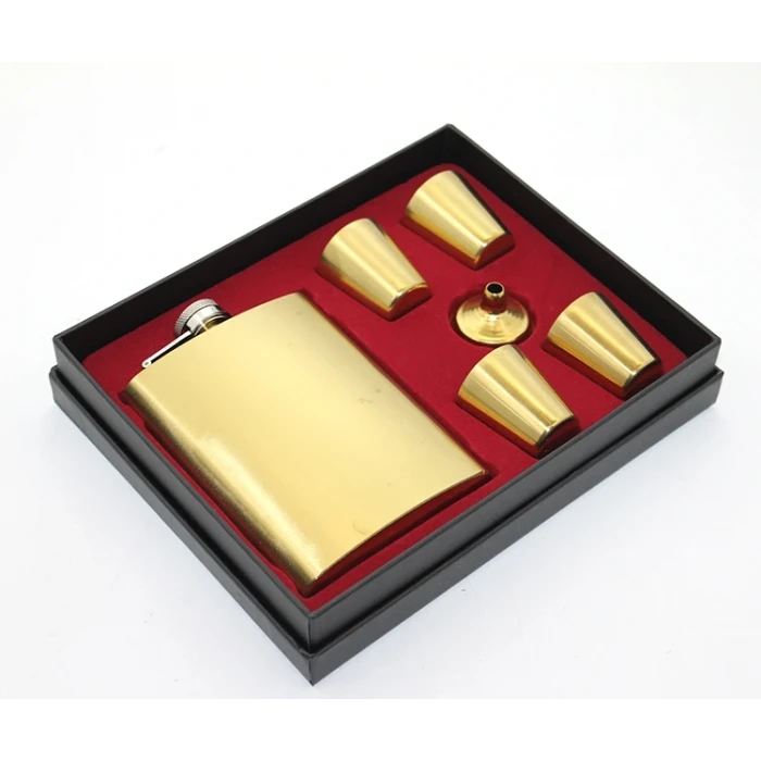 ieg™ Paslanmaz Çelik 4 Shot Bardaklı Matara Seti Gold