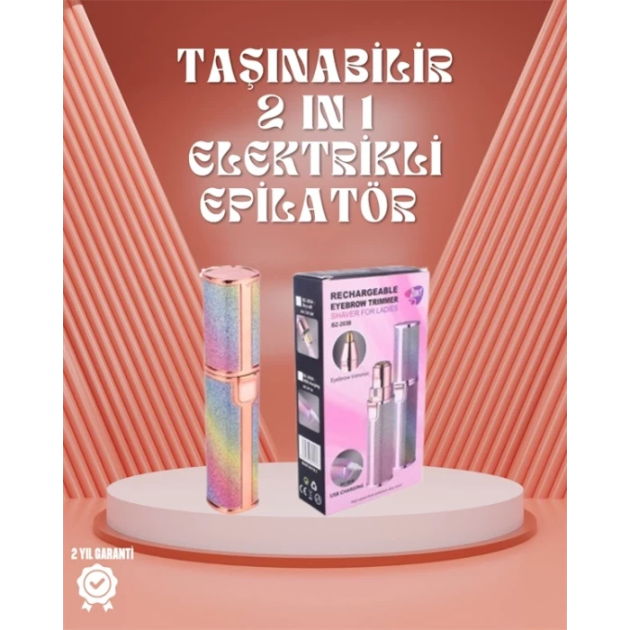 ieg™ Paslanmaz Çelik Bıçaklı USB Epilatör – Kaş, Üst Dudak ve Çene Tüy Temizleyici