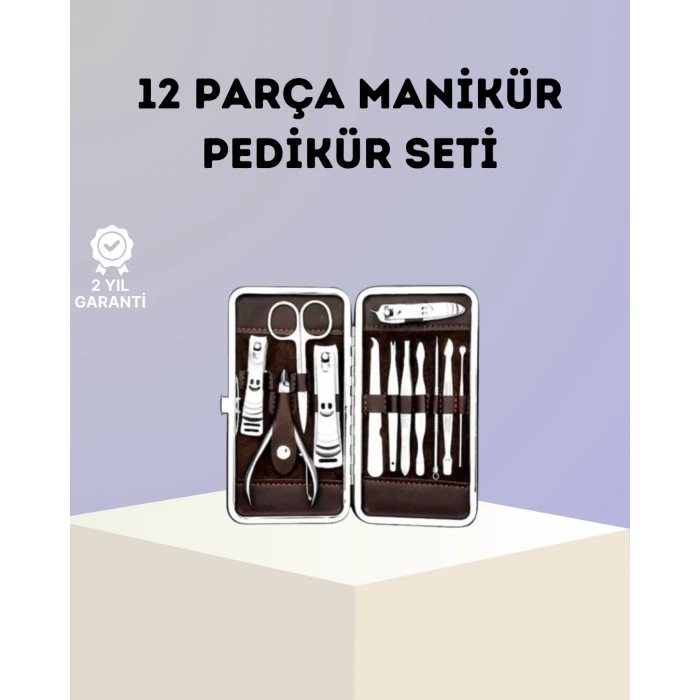 ieg™ Paslanmaz Çelik Çok Fonksiyonlu 12 Manikür Seti