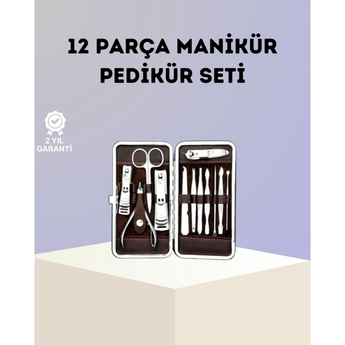 ieg™ Paslanmaz Çelik Çok Fonksiyonlu 12 Manikür Seti