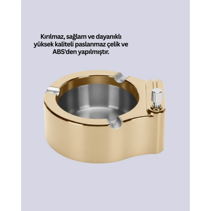 ieg™ Paslanmaz Çelik Küllük Çakmaklı Masa Üstü Kullanım
