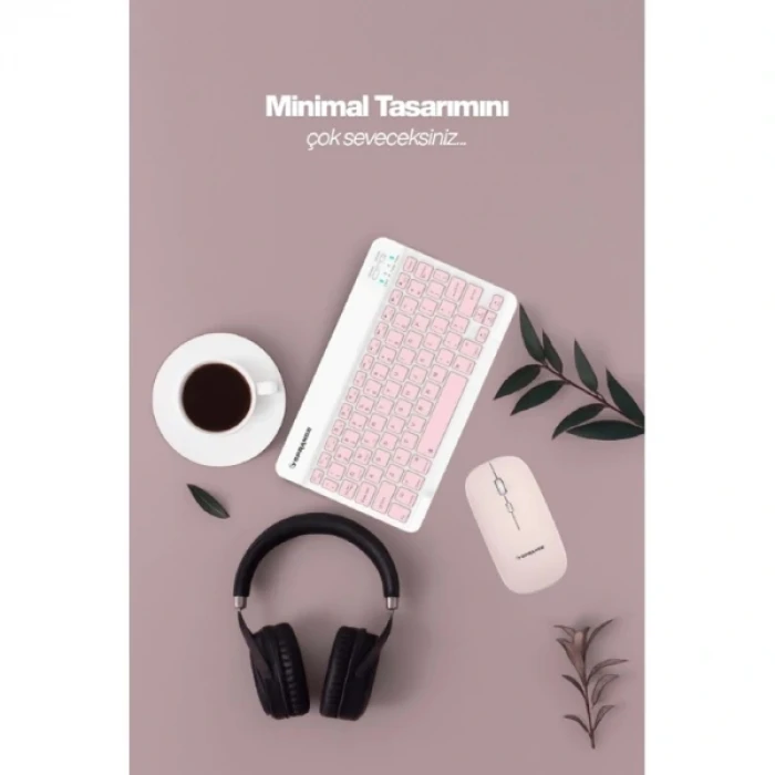 ieg™ Pembe Kablosuz Klavye Ve Mouse Seti