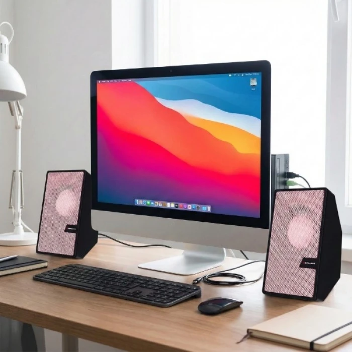 ieg™ Pembe USB 2.0 + 3.5mm USB Hoparlör