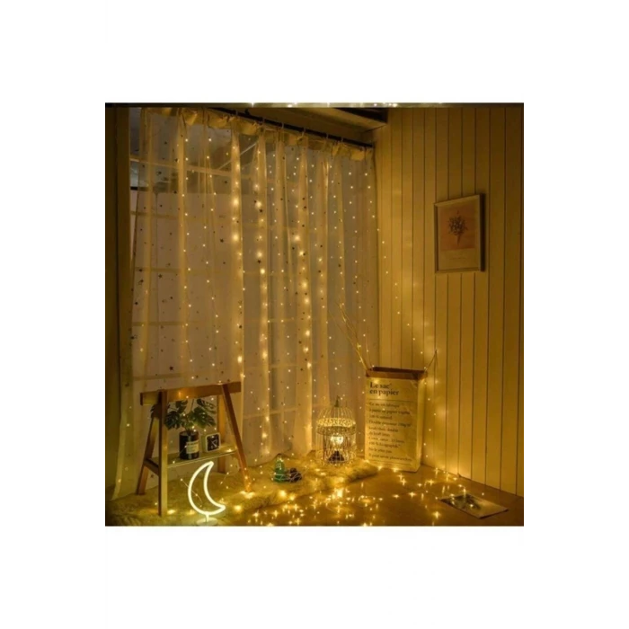 ieg ™ Perde Led 10 Sarkıtlı USB li  3 Metre Kumandalı 8 Modlu (3 mt X 3 mt ) Peri Led