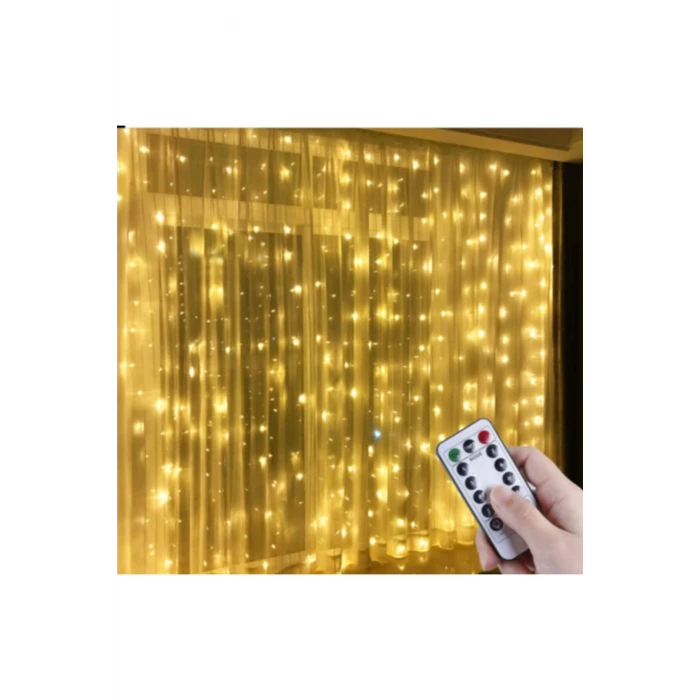ieg ™ Perde Led  2 Metre Kumandalı 8 Ayrı Moda Sahip ( 2 mt X 2 mt ) Perde Led Peri Led Usb