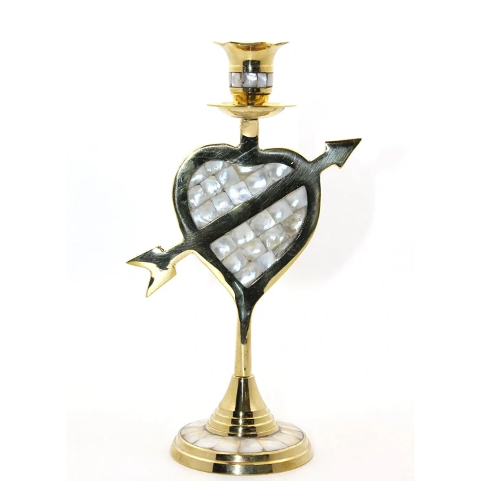 ieg™ Pirinç Sedefli Tekli Şamdan Model 2