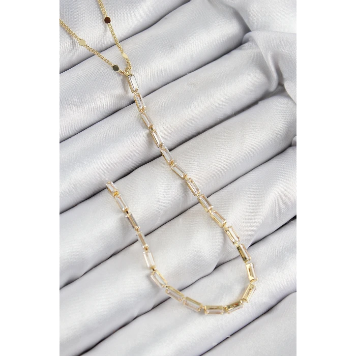 ieg™ Pirinç Zirkon Taşlı Model Gold Renk Y Kolye