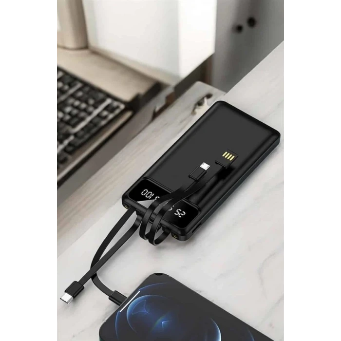 ieg™ Powerbank 20.000 Mah LCD Ekran USB Lightning Type-C Uyumlu İOS ve Android