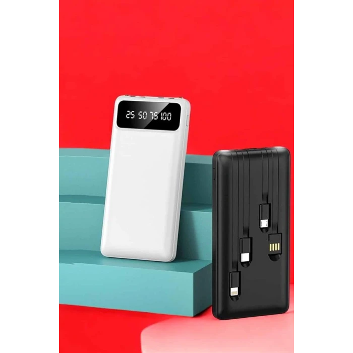 ieg™ Powerbank 20.000 Mah LCD Ekran USB Lightning Type-C Uyumlu İOS ve Android