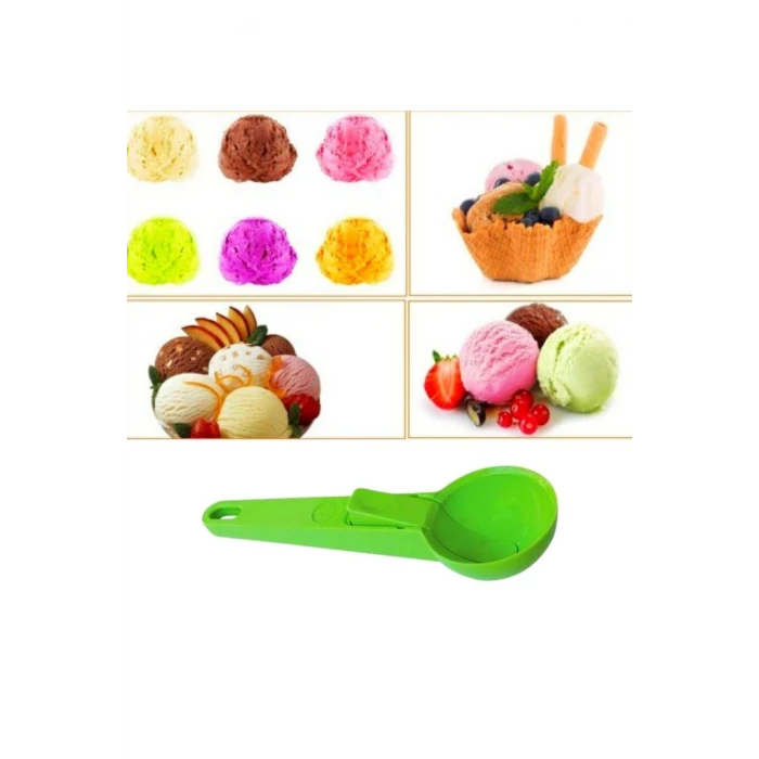 ieg™  Pratik Mandallı Plastik Dondurma Servis Sunum Kepçesi Kaşığı